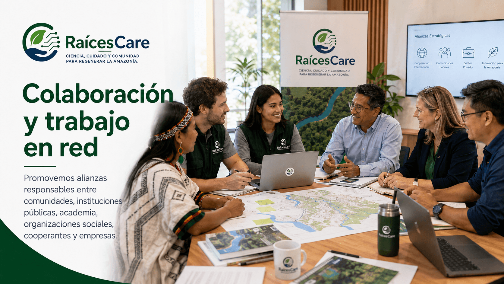 Colaboración y trabajo en red: Promovemos alianzas responsables entre comunidades, instituciones públicas, academia, organizaciones sociales, cooperantes y empresas.