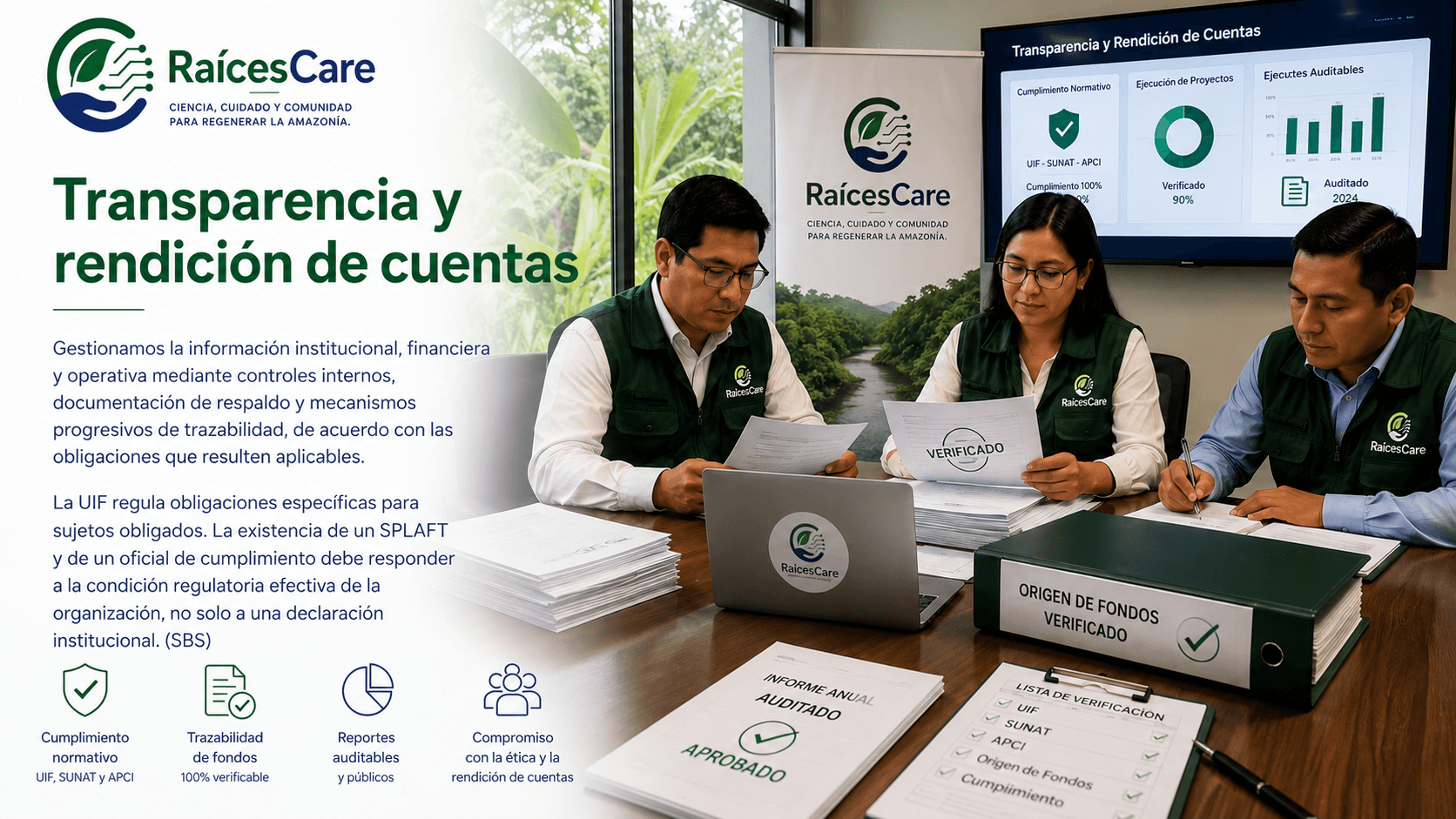 Transparencia y rendición de cuentas: Gestionamos la información institucional, financiera y operativa mediante controles internos, documentación de respaldo y mecanismos progresivos de trazabilidad, de acuerdo con las obligaciones que resulten aplicables.